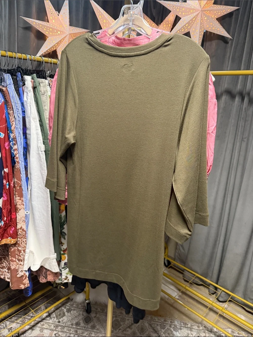 NWOT Free People Free EST Good Feels Tee Mini Dress- Army